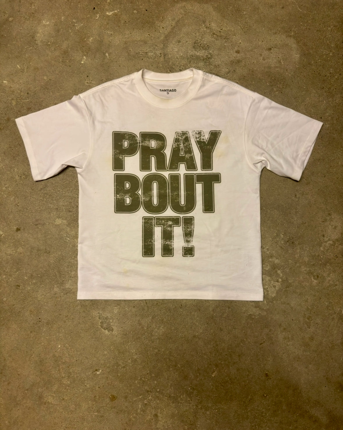 PRAY BOUT IT-BOXY SHIRT-GREEN
