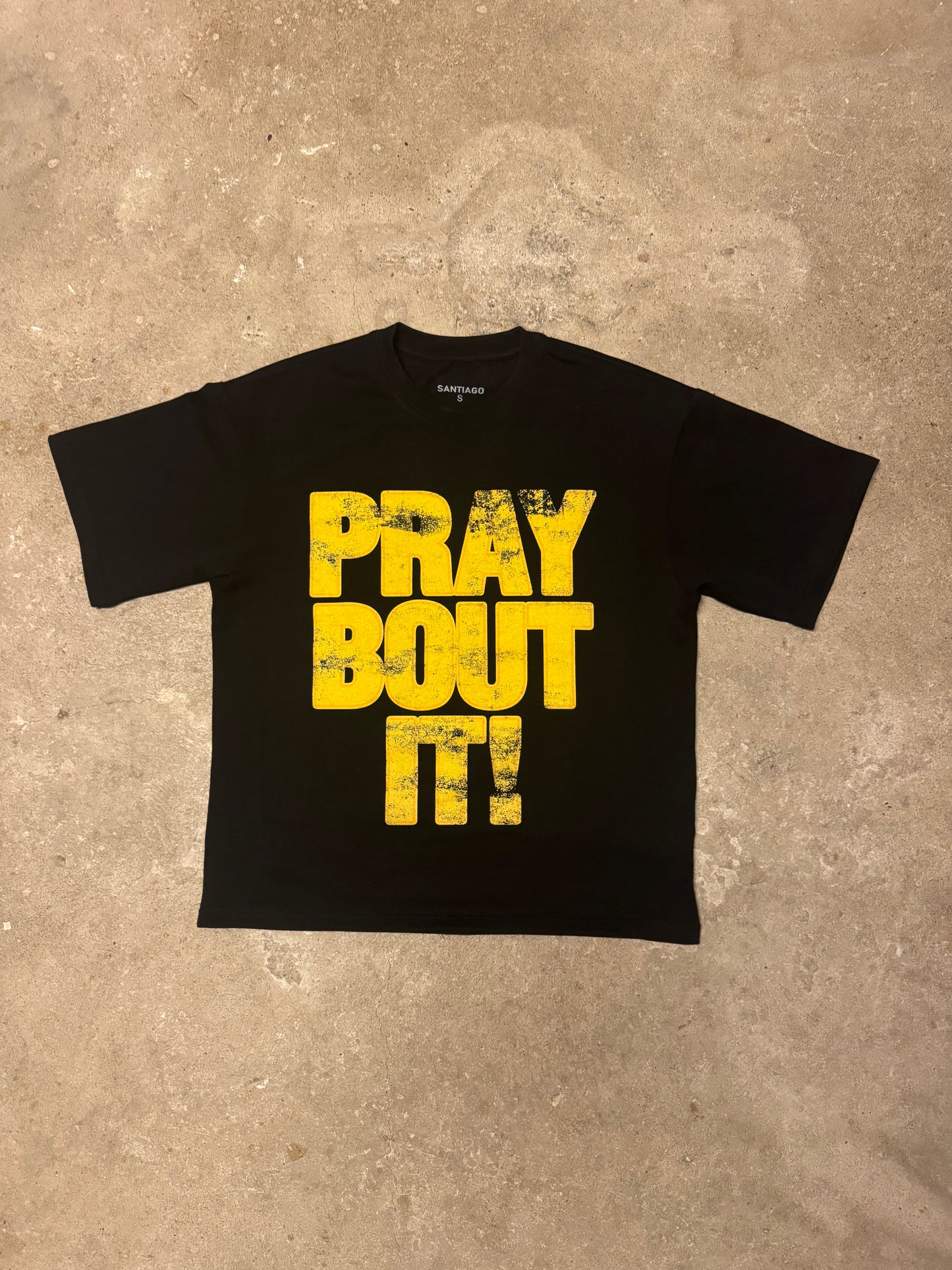 PRAY BOUT IT-BOXY SHIRT-YELLOW